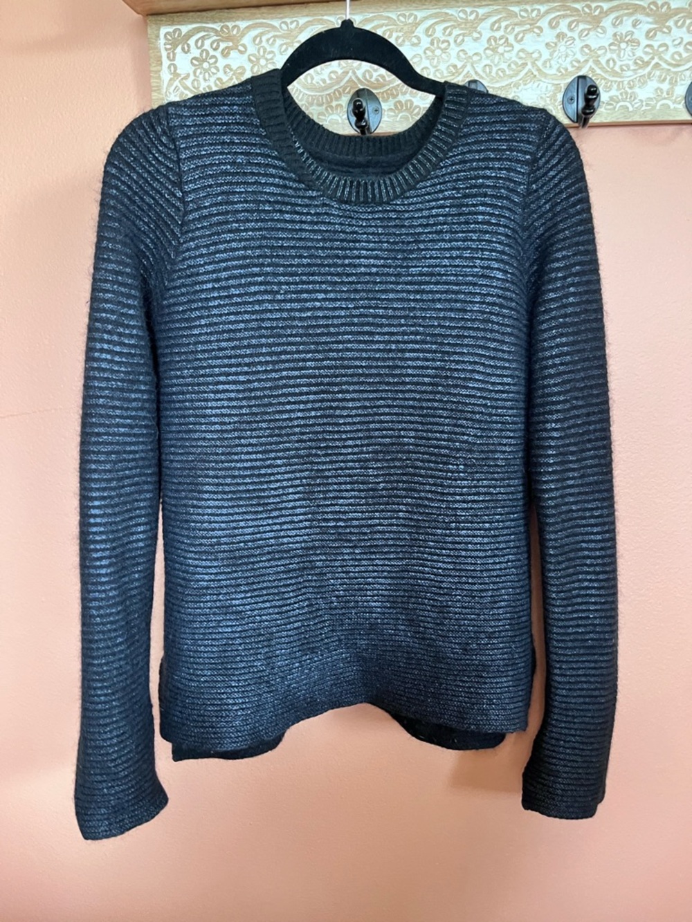 Zadig & Voltaire Alpaca Wool Luxury Knit Metallic Stripe Sweater